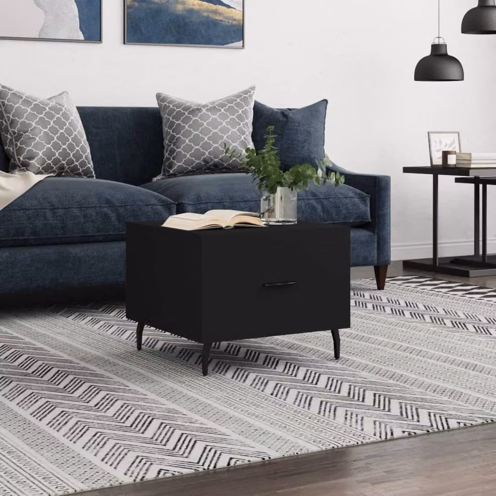Berkfield Home Modern Black Square Coffee Table, W/D/H: 50 x 50 x 40 cm – 2