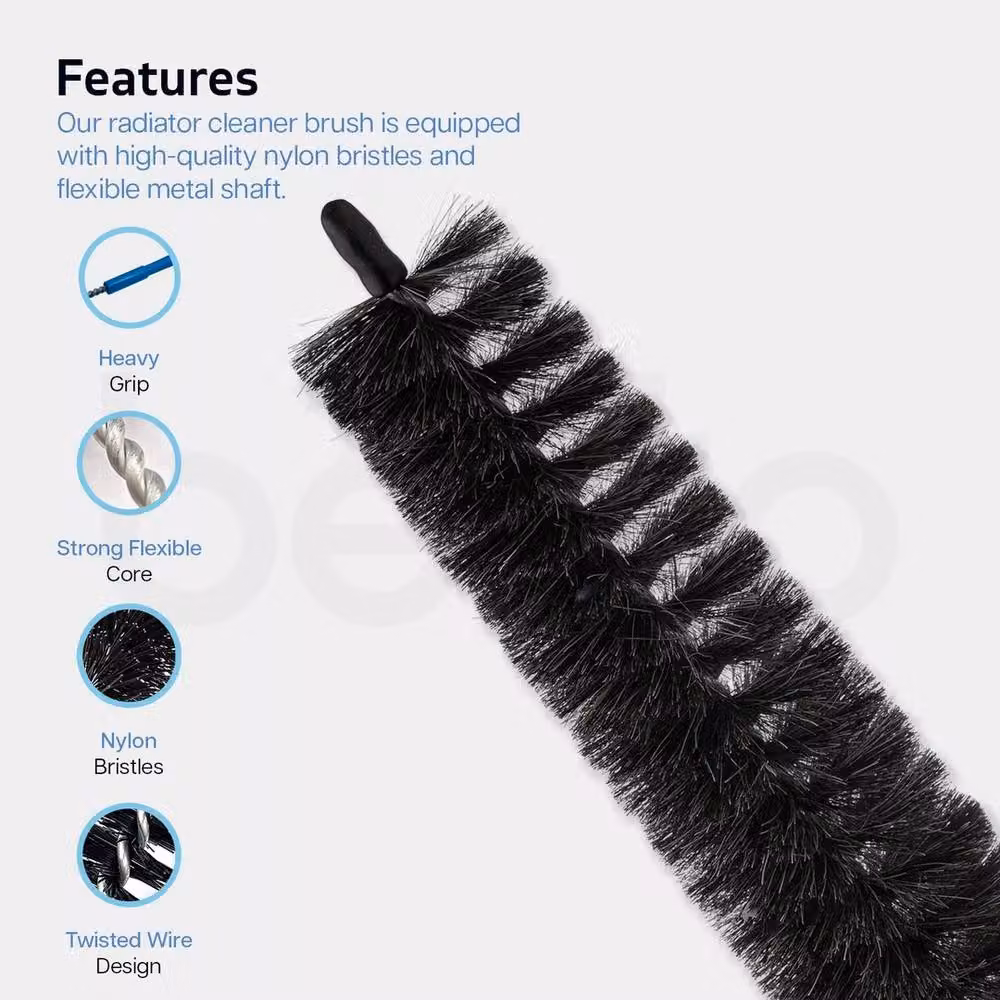 SPETLEK 2-Pack Long Reach Flexible Radiator Cleaning Brushes in Black, Length: 78 cm – 2
