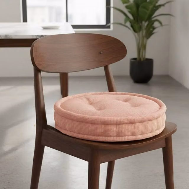 Snug City Round Teddy Fabric Booster Cushion in Pink, W/D/H: 45 x 45 x 45 cm – 1