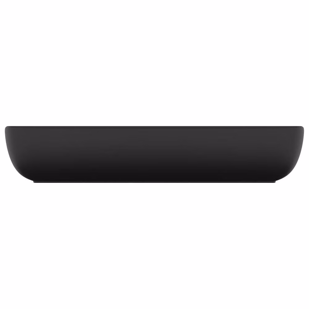 Berkfield Home Luxury Rectangular Ceramic Countertop Basin in Matt Black, W: 71 cm, D: 38 cm, H: 13.5 cm – 4