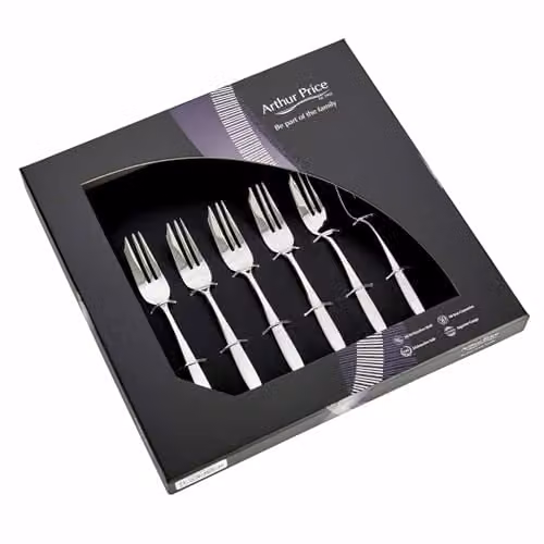 Arthur Price Willow Silver Polished Stainless Steel Pastry Fork Set of 6 – 1
