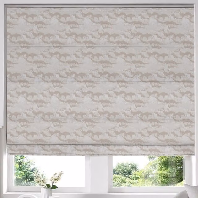 Terrys Strata Made to Measure Blackout Roman Blind in Gold and Beige Graphic Polyester