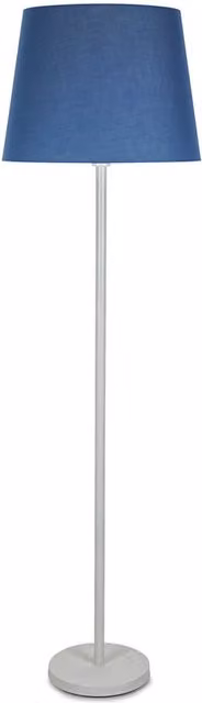 ValueLights Charlie Classic Floor Lamp with Blue and White Fabric Cone Shade