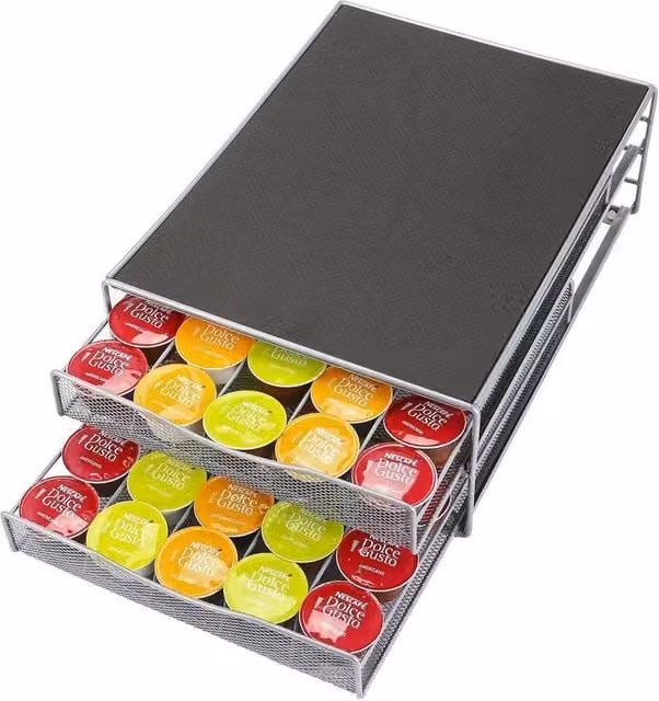 EONLION 2 Tier Freestanding Coffee Machine Stand with Storage Drawer in Silver