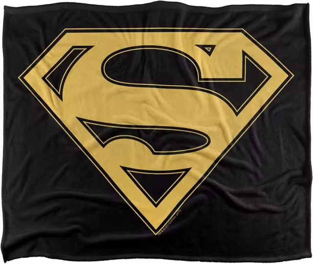 Warner Bros. Superman Gold and Black Shield Silky Touch Super Soft Fleece Throw Blanket W: 152 cm, D: 127 cm – 6
