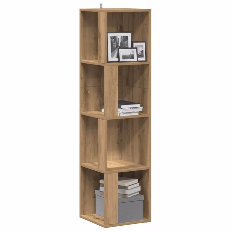 Berkfield Home Classic Corner Cabinet in Artisan Oak Brown, W/D/H: 33 x 33 x 132 cm