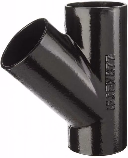 Hargreaves Traditional Express Push Fit Cast Iron Soil Branch, 135 Degree, 100mm
