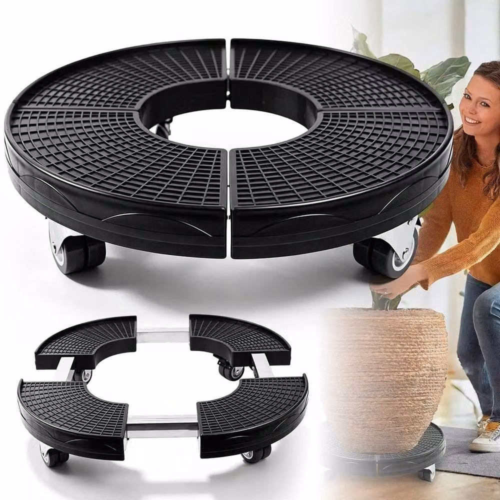 EONLION Black Indoor Patio Flower Pot Plant Stand Tray Holder – 5