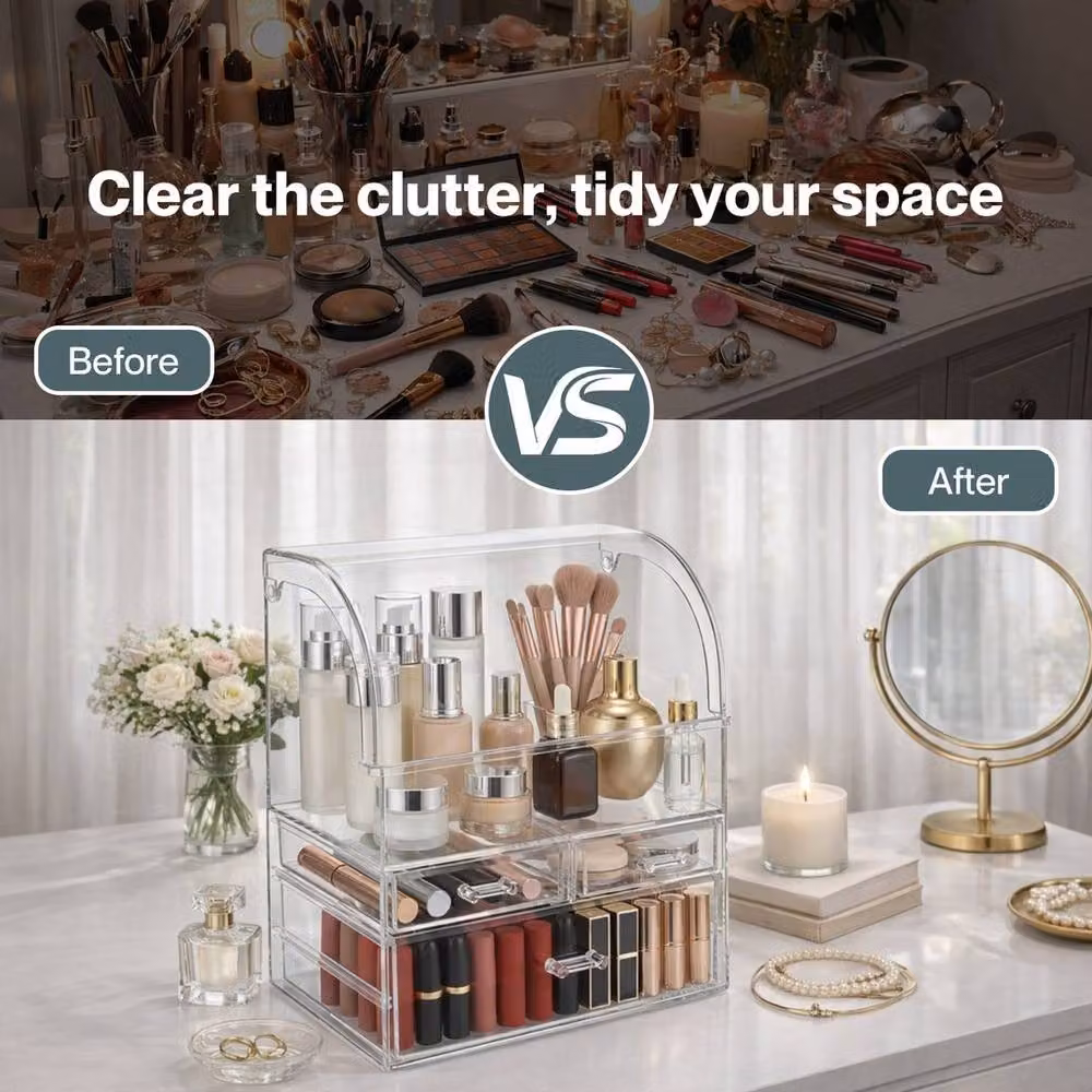 KORVIXA Transparent Acrylic Makeup Storage Organiser – 4