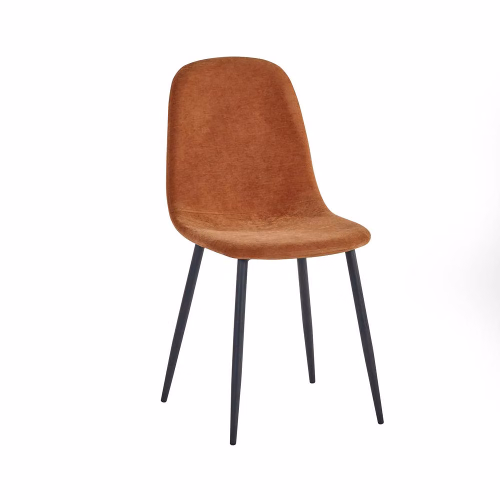 Cheshire Alverton Set of 4 Premium Orange Chenille Upholstered Dining Chairs – 2