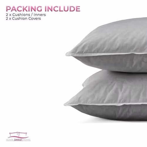 Snug City Waterproof Outdoor Garden Patio Cushion Set of 2, Light Grey, W/D/H: 45 x 45 x 45 cm – 5