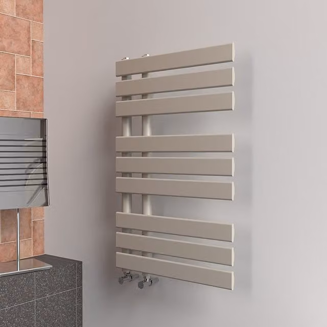 Lux Heat Open Flat Towel Radiator, Grey, W: 50 cm, H: 80 cm