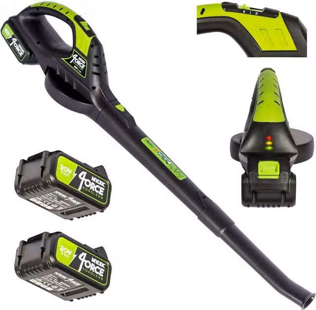 MYLEK Cordless Leaf Blower and Hedge Trimmer with Rechargeable Battery, Black