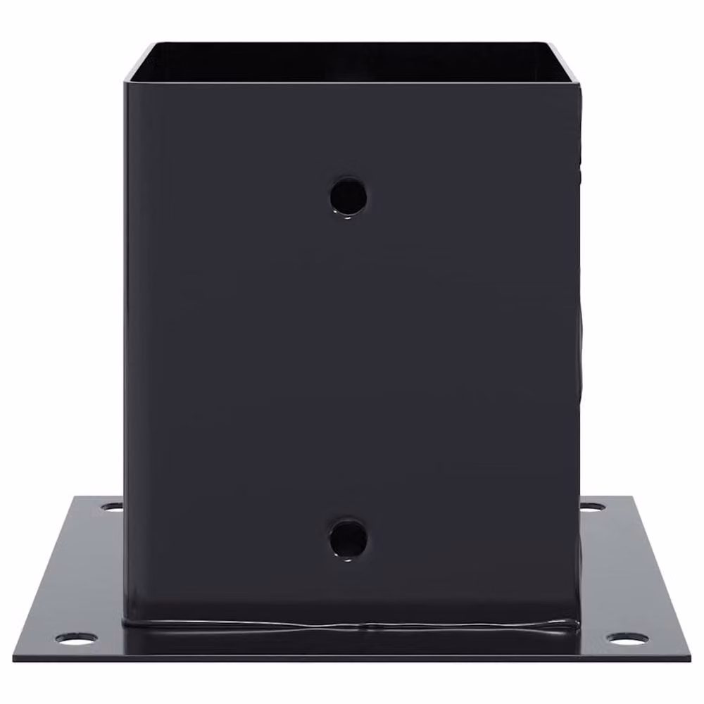 Berkfield Home Square Post Bases, 12 Pack, Anthracite Black, Powder-coated Galvanised Steel, 121 x 121 mm – 4