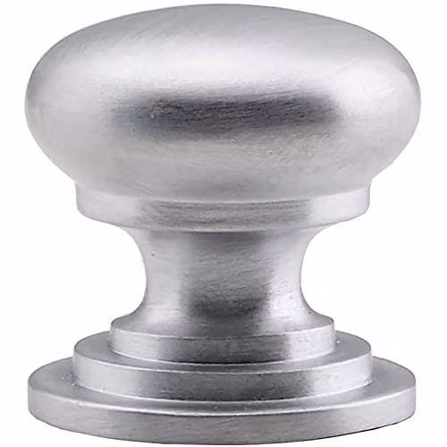 Loops Victorian Round Cupboard Door Knob in Satin Chrome, 3.8 cm Diameter – 1