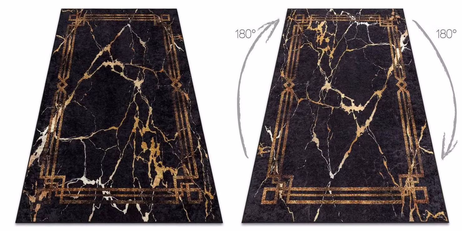RugsX Miro Black Stone Look Art Deco Rectangular Rug, W: 160 cm, L: 220 cm – 2