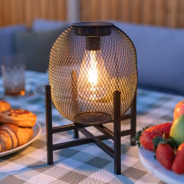 ValueLights Mesh Globe Solar Lantern in Black