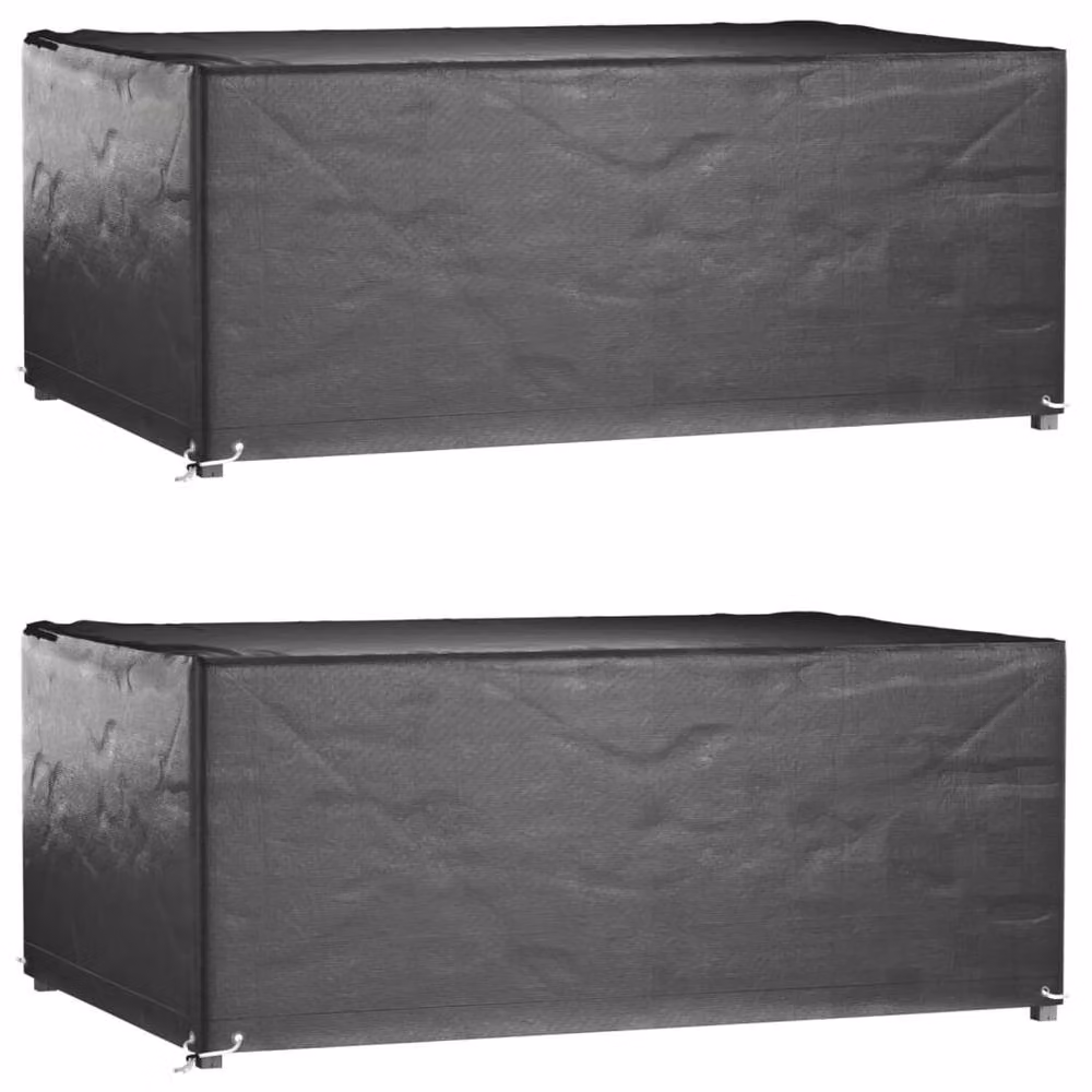Berkfield Home Rectangular Garden Furniture Covers, 2 Pack, Black, W/D/H: 180 x 122 x 75 cm – 2