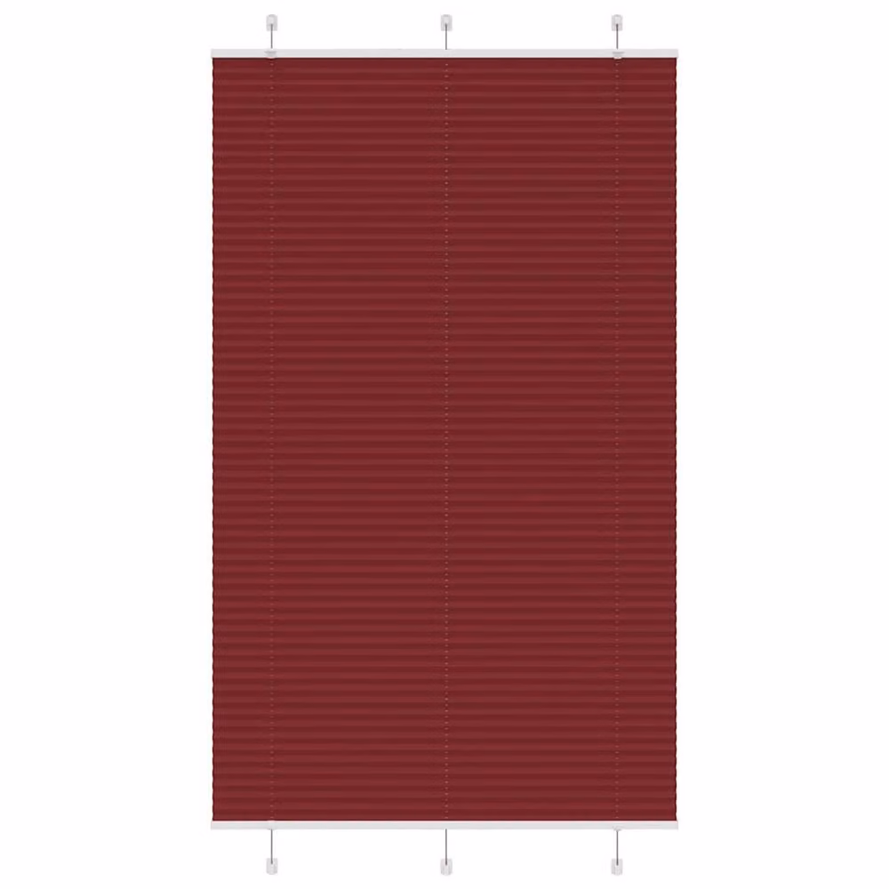 Berkfield Home Single Pleat Opaque Polyester Blind in Red, W: 120 cm, H: 200 cm – 2