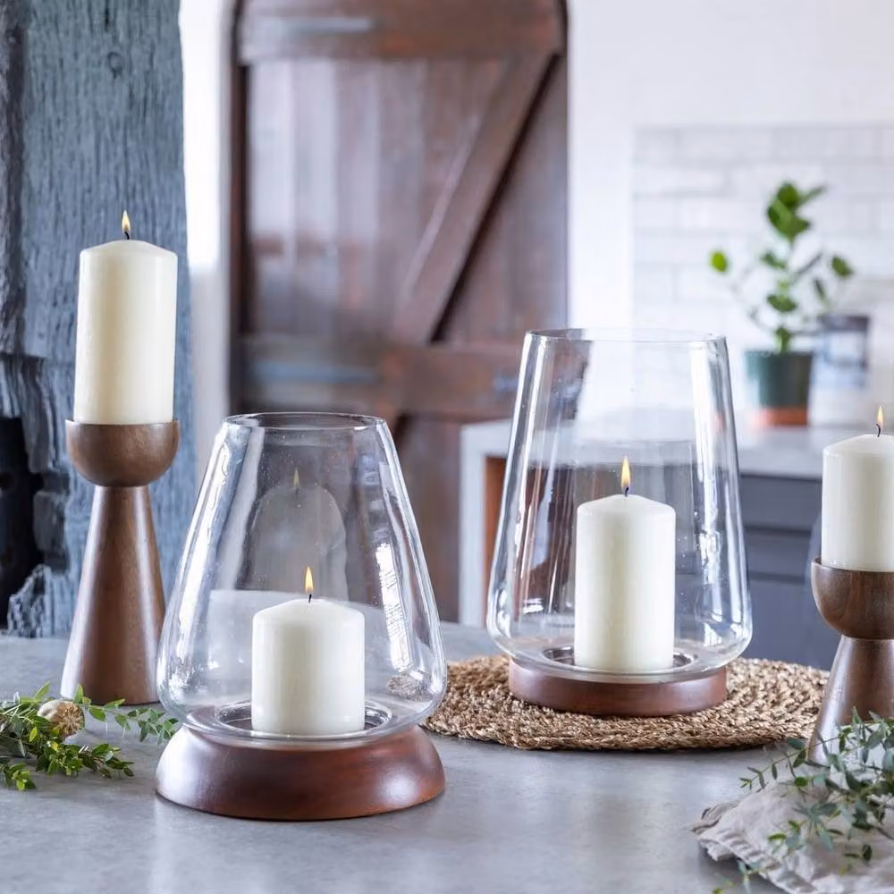 Lemon Pavilion Furniture and Decor Harvey Tapered Dome Lantern in Brown, W: 20 cm, D: 20 cm, H: 25.5 cm – 2