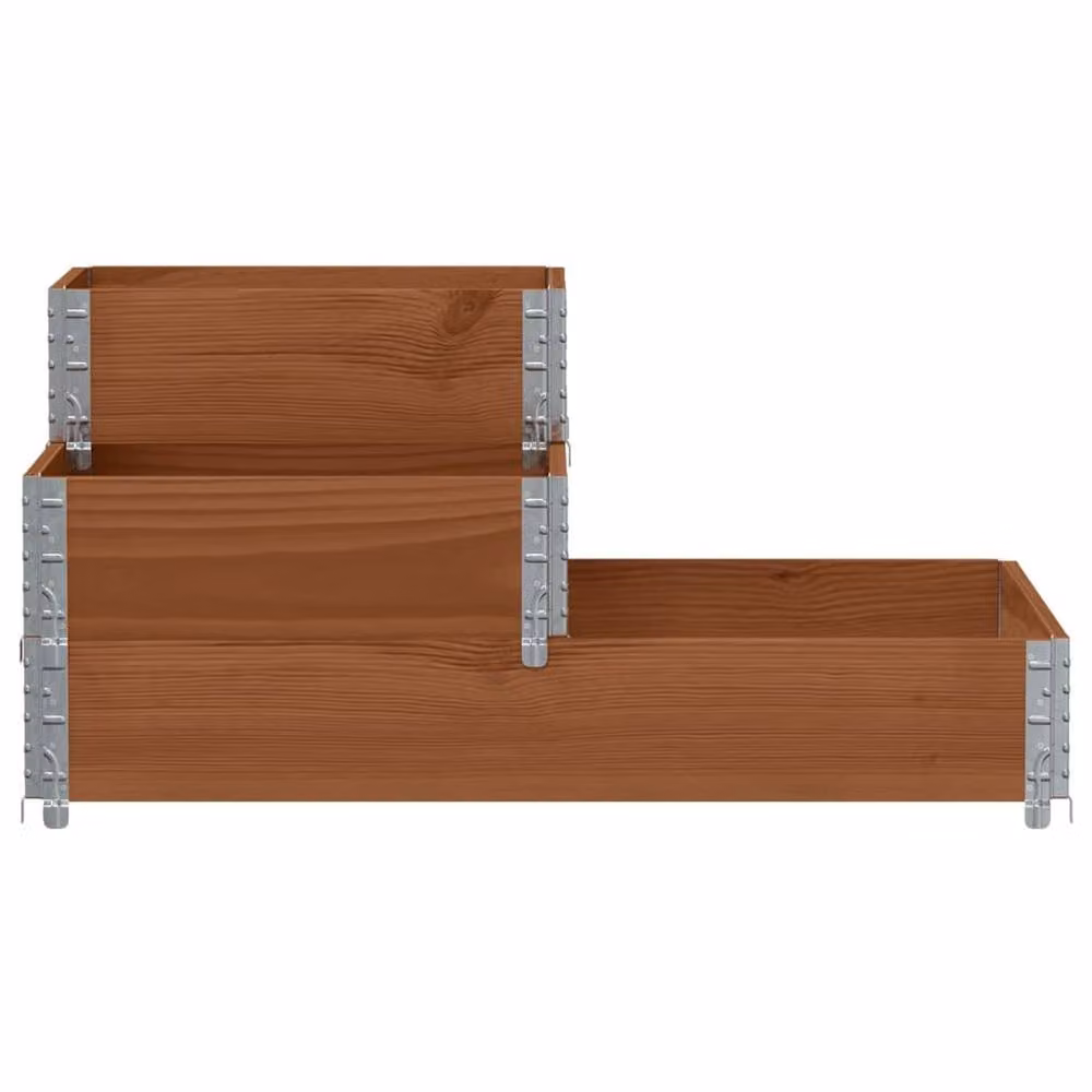 Berkfield Home 3-Tier Raised Bed in Brown Solid Wood Pine, W: 120 cm, D: 80 cm, H: 60.5 cm – 3