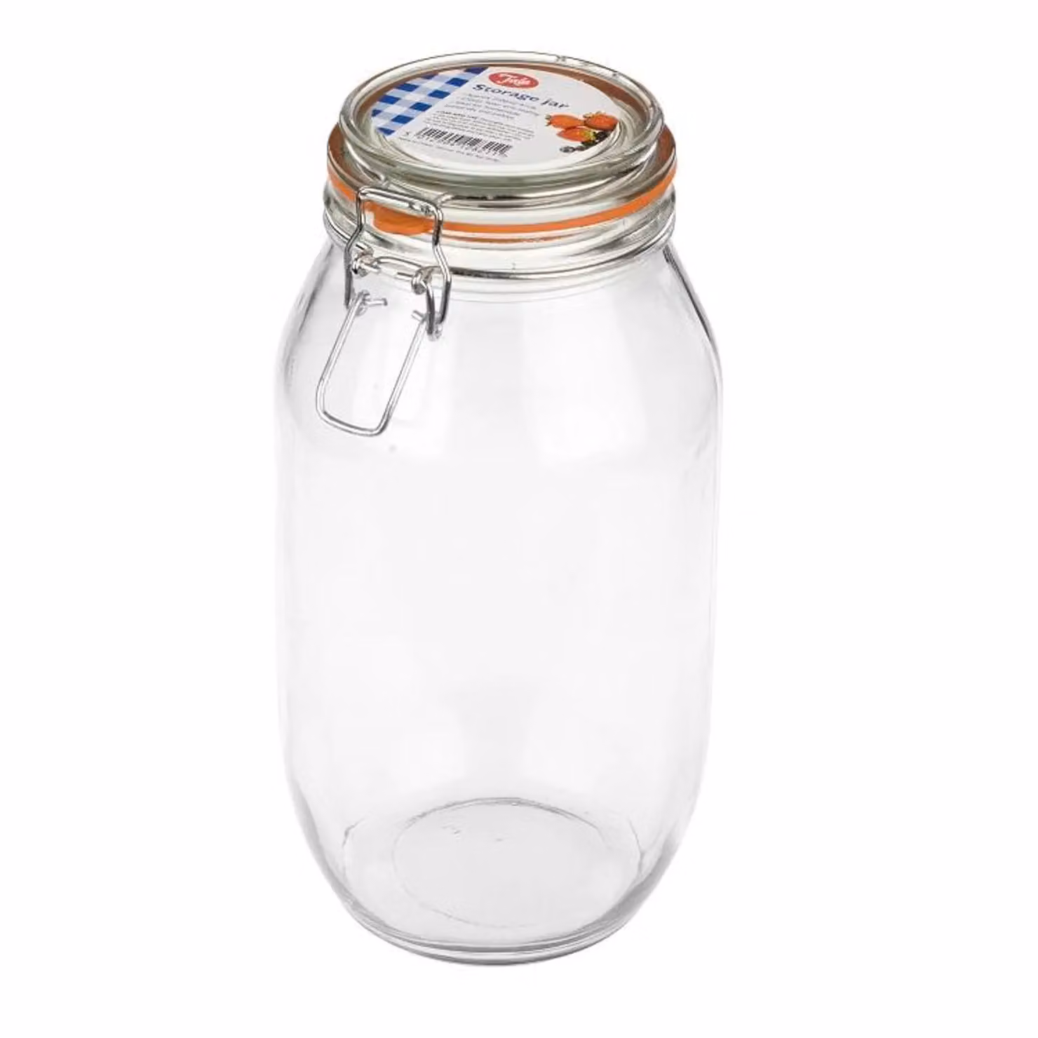 Tala Multicolour Glass Preserving Jar with Clamp Lid, 2100ml – 2