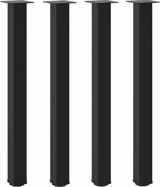 Berkfield Home Steel Coffee Table Legs, 4 Pieces, Black, Height: 100-102 cm