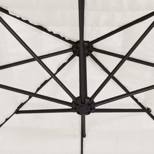vidaXL Garden Parasol with Steel Pole and Polyester Canopy, White, W/D/H: 388 x 388 x 248 cm – 3