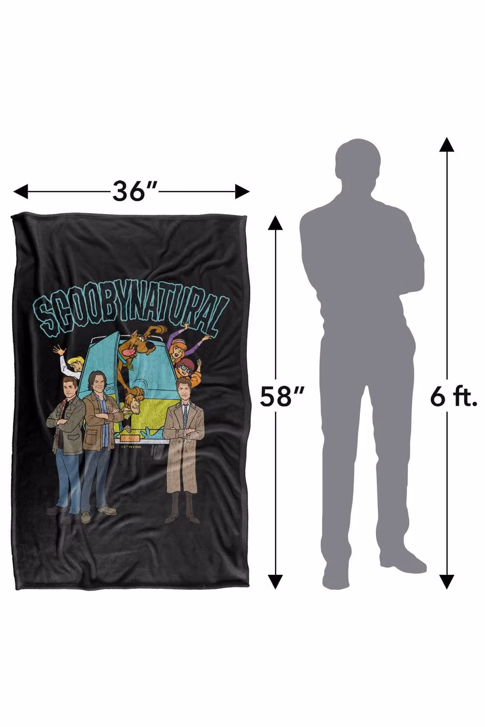 Warner Bros. Scooby-Doo Scoobynatural Super Soft Fluffy Polyester Throw Blanket in Multicolour and Black, Large – 3