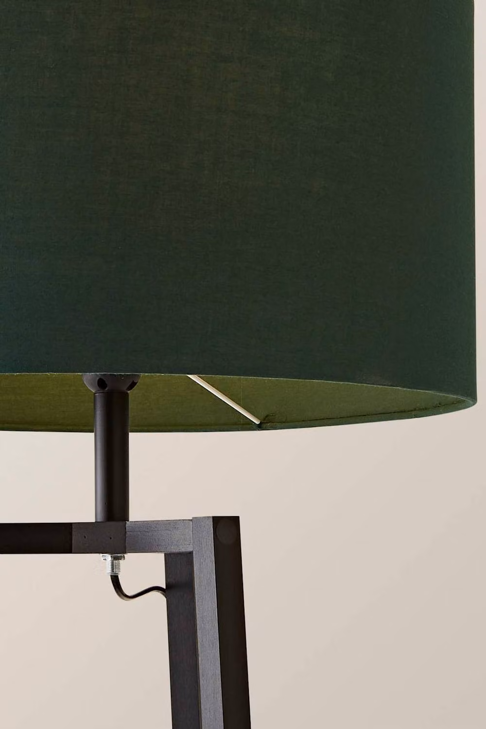 ValueLights Hiru Black 3 Tier Shelf Floor Lamp with Green Fabric Drum Shade and Bulb – 3