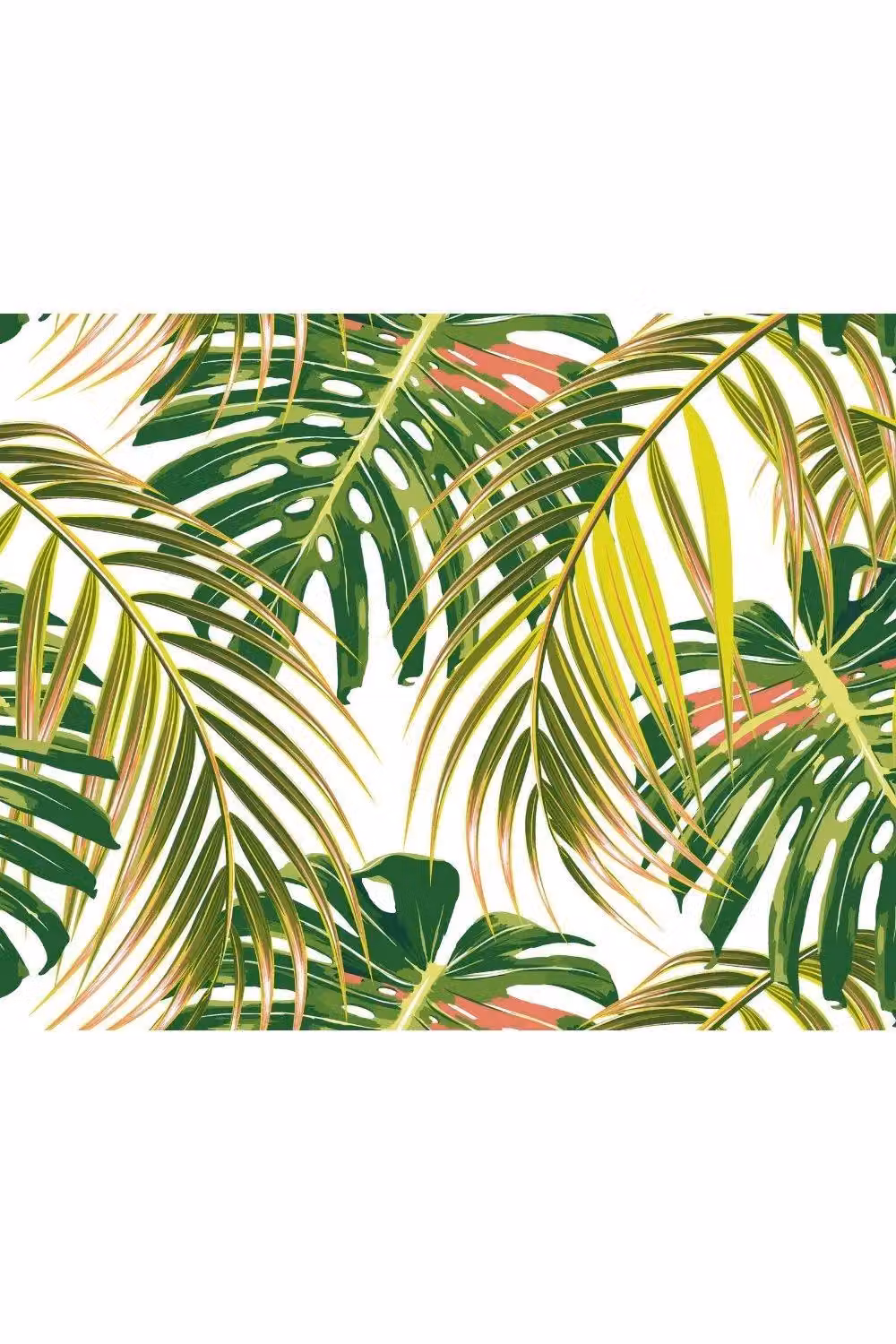 Origin Murals Tropical Leaves Floral Wall Mural in Lime Green, W: 300 cm, H: 240 cm – 2