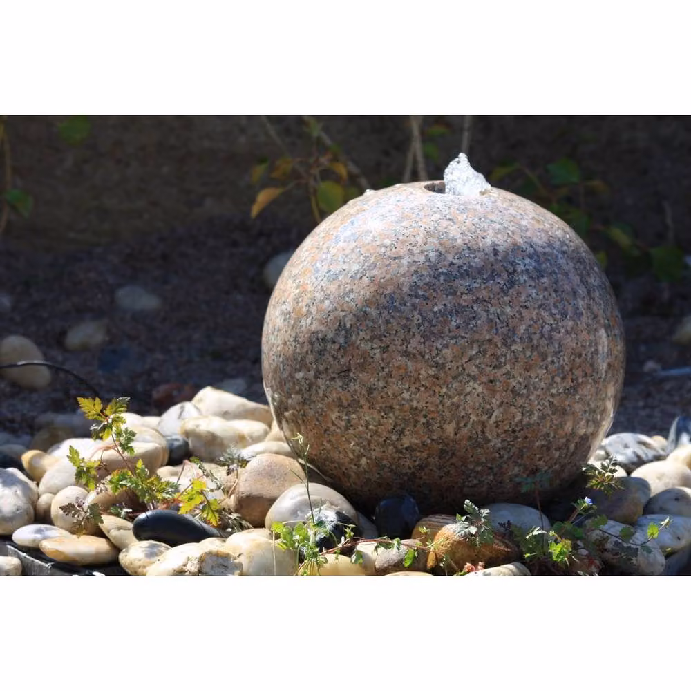 Buttercup Farm Pinky Granite Sphere Water Feature with Pump and Light, Multicolour, W/D/H: 40 x 40 x 40 cm – 2