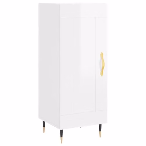 vidaXL Modern High Gloss White Sideboard in Engineered Wood W/D/H: 34.5 x 34.5 x 90 cm