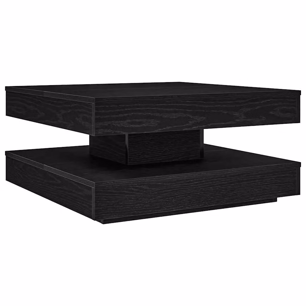 Berkfield Home Modern Black Rotating Square Coffee Table W/D/H: 70 x 70 x 34.5 cm – 2