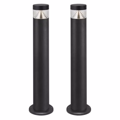 First Choice Lighting Set of 2 Pyramid Black LED Outdoor Post Lights – 5