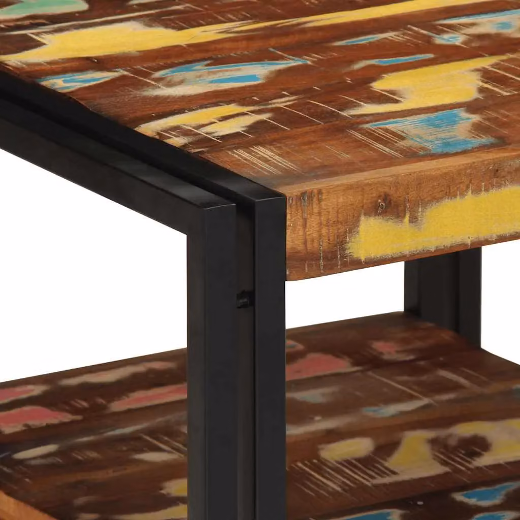 Berkfield Home Multicolour Reclaimed Solid Wood Coffee Table, W/D/H: 50 x 50 x 38 cm – 4