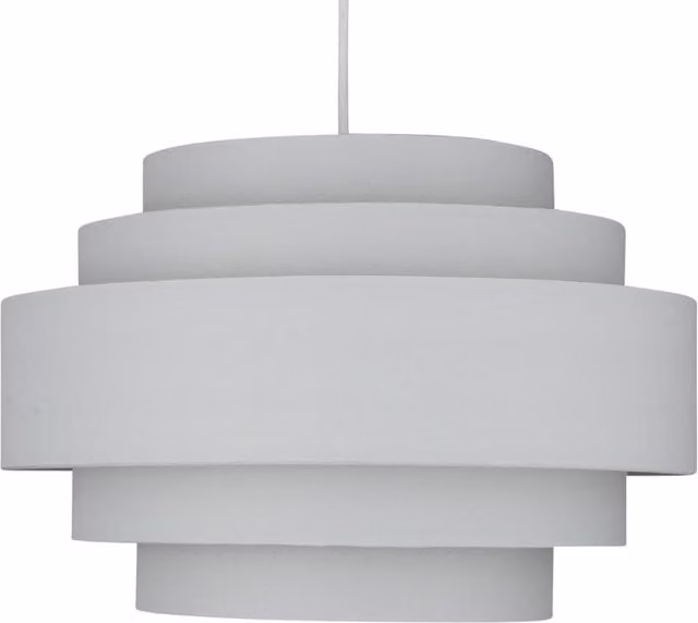 First Choice Lighting Grey 5 Tier Fabric Ceiling Light Shade W/D/H: 35.0 x 23.5 x 23.5 cm – 1