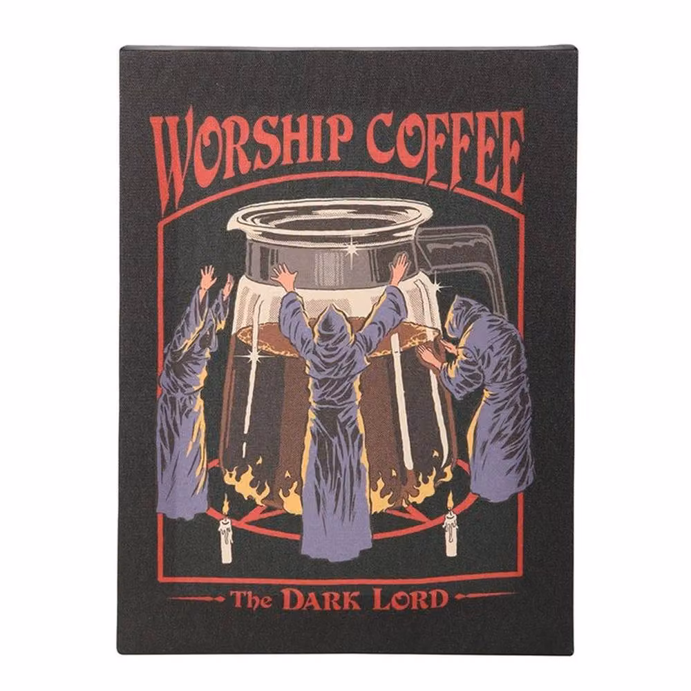 Uniqueful Steven Rhodes Worship Coffee Canvas Wall Plaque, Multicolour, W: 19 cm, H: 25 cm – 3