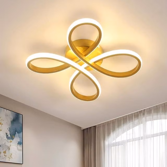 COMELY Modern Gold Flower LED Ceiling Light, 30W, Warm White – 1