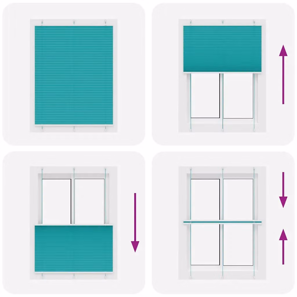Berkfield Home Single Pleat Petrol Green Polyester Blind, W: 105 cm, H: 150 cm – 2