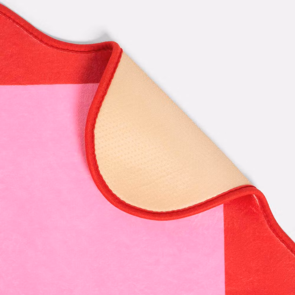 OHS Scallop Edge Non Slip Soft Area Rug in Bright Pink, W: 160 cm, D: 230 cm – 4