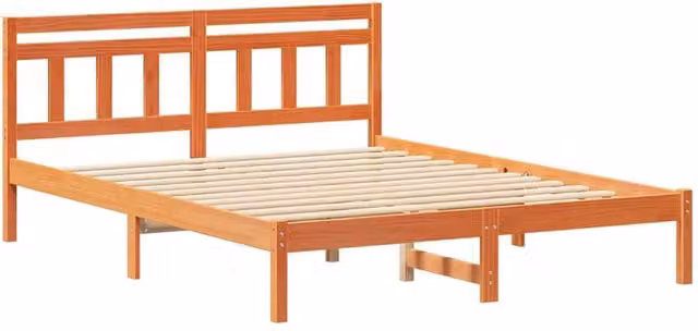 Berkfield Home Modern Solid Pine Wood Bed with Headboard and Drawers, Brown, W/D/H: 160 x 200 x 80.5 cm