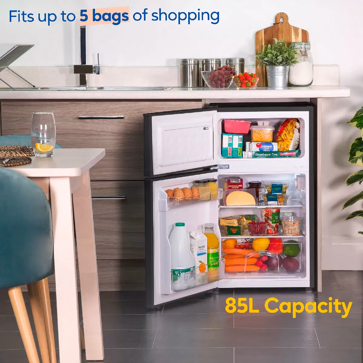 Russell Hobbs Undercounter Fridge Freezer, 85L, Black – 5