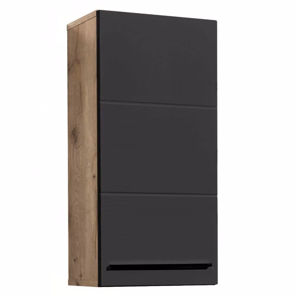 Cheshire Premium Summit Black Matt Wall Mounted Bathroom Cabinet with Internal Shelves and Hinged Doors – 3