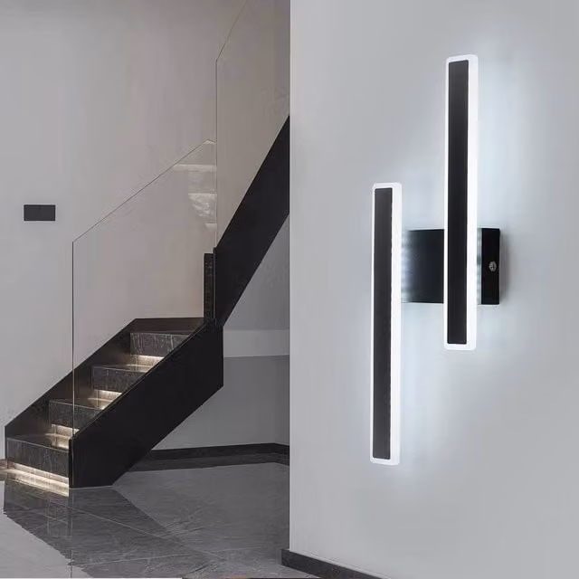 Pheashine Modern LED Rectangular Up and Down Wall Light in Black with Tri-Colour CCT (3000K/4500K/6500K)