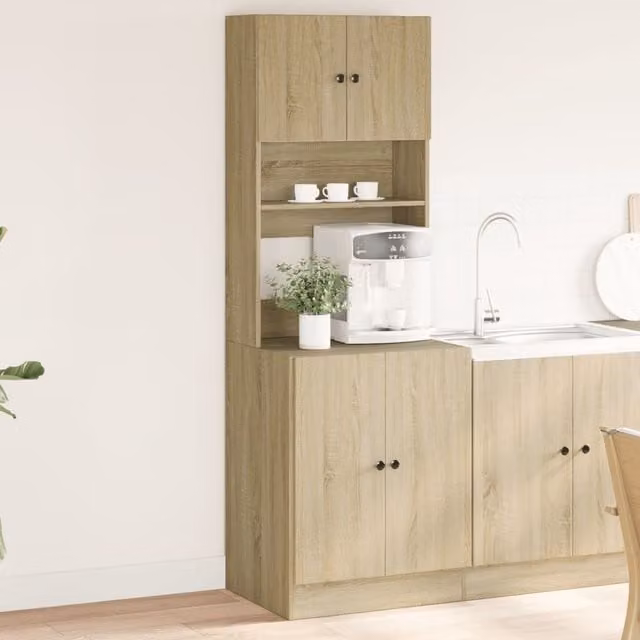 Berkfield Home Sonoma Oak Kitchen Tall Unit in Brown, W: 60 cm, D: 50 cm, H: 180 cm – 1