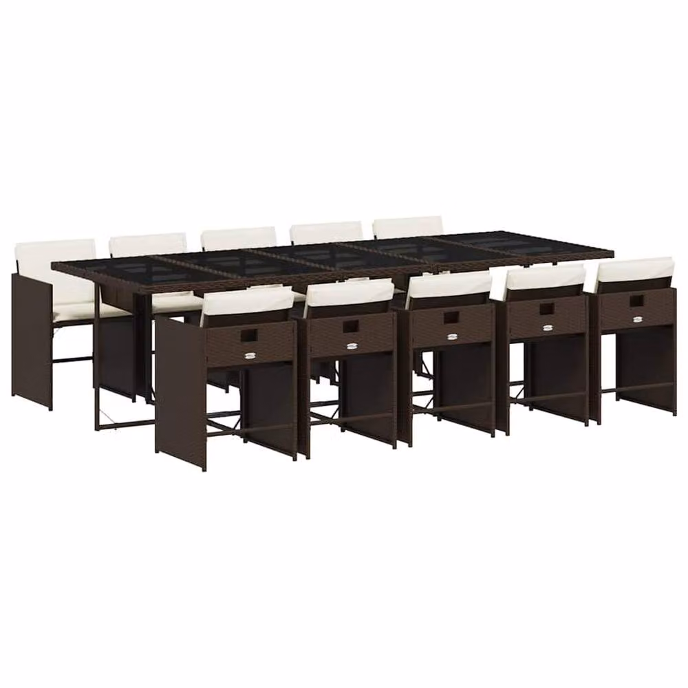 Berkfield Home Garden Dining Set in Brown, White and Black – 2