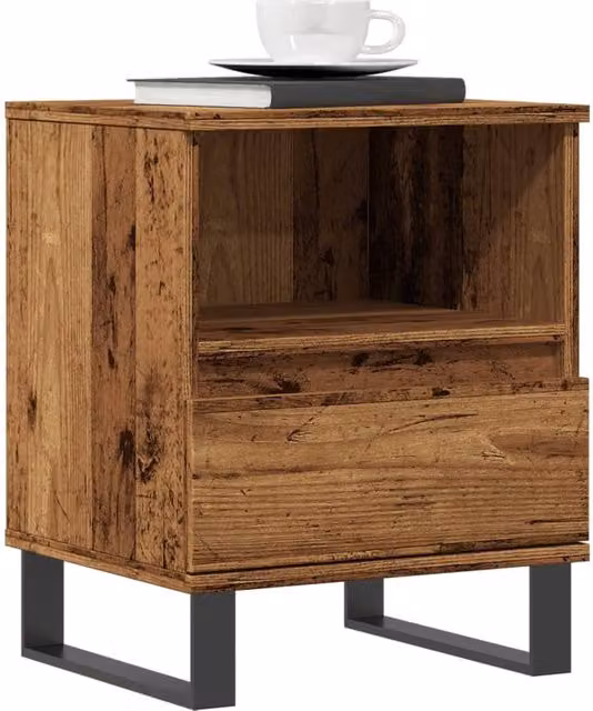 Berkfield Home Set of 2 Bedside Cabinets in Old Wood Brown, W/D/H: 40 x 35 x 50 cm – 1