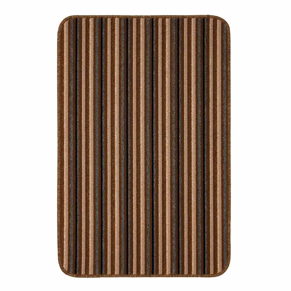 The Rug Shop UK Chocolate Striped Brown Rectangular Mat, W: 67 cm, L: 240 cm – 2