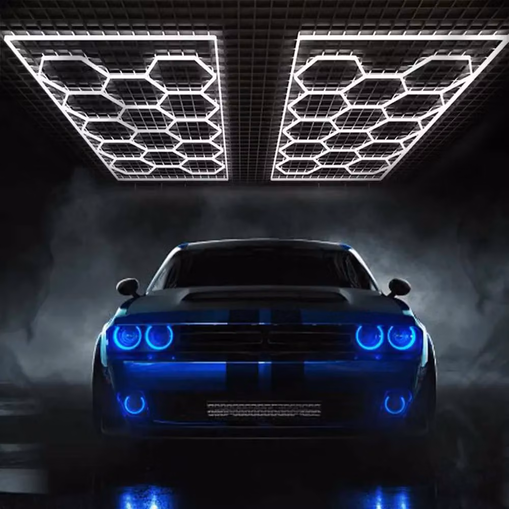 Hinsinc 14 Hexagon LED Honeycomb Lighting Panel in Cool White for Garage, Workshop and Car Detailing – 5